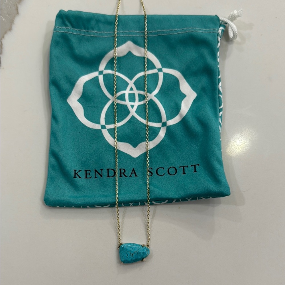 Kendra Scott Gold Isla Turquoise Stone Necklace